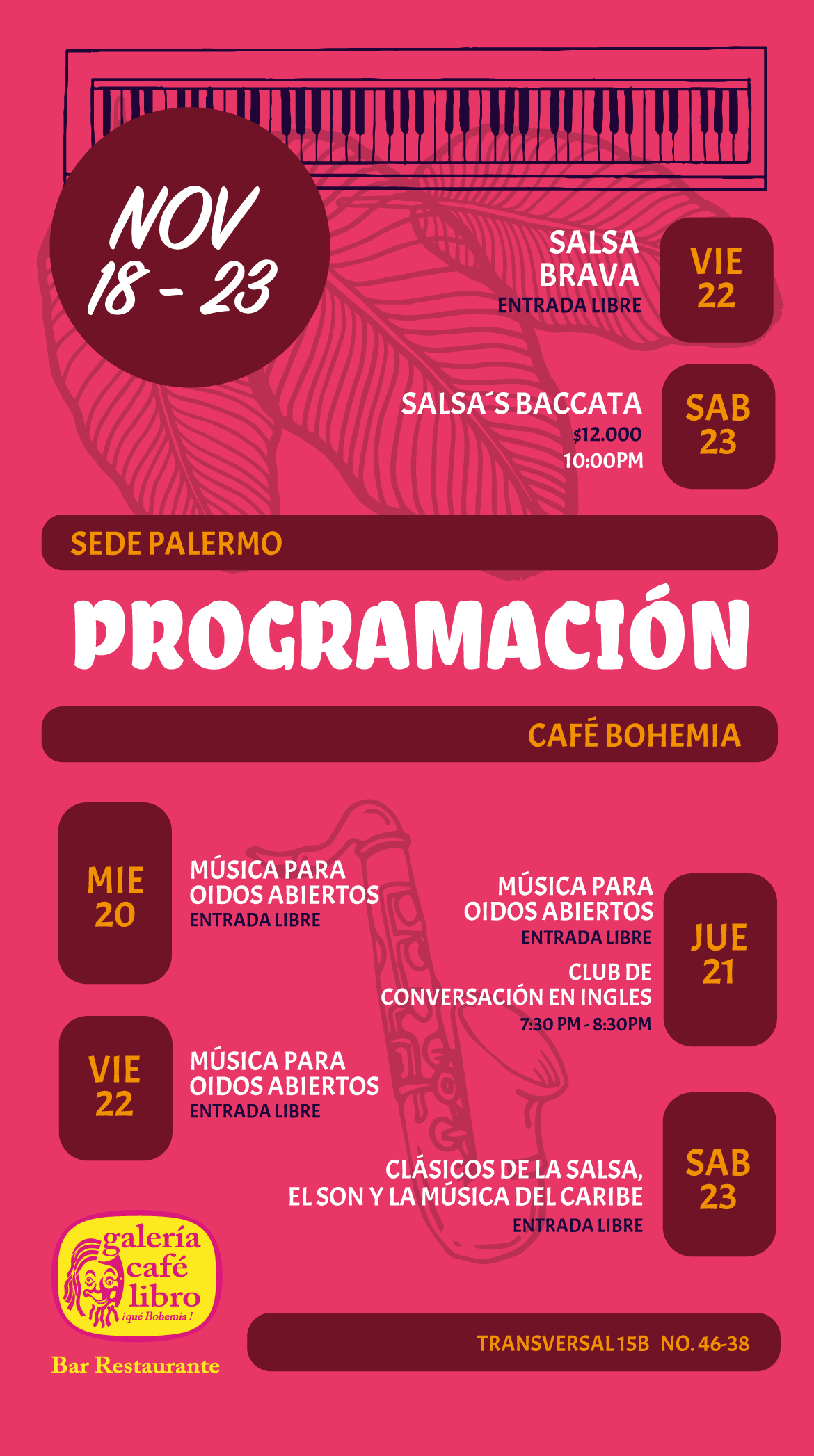 Imagen promoción PROGRAMACIÓN SEMANAL PALERMO