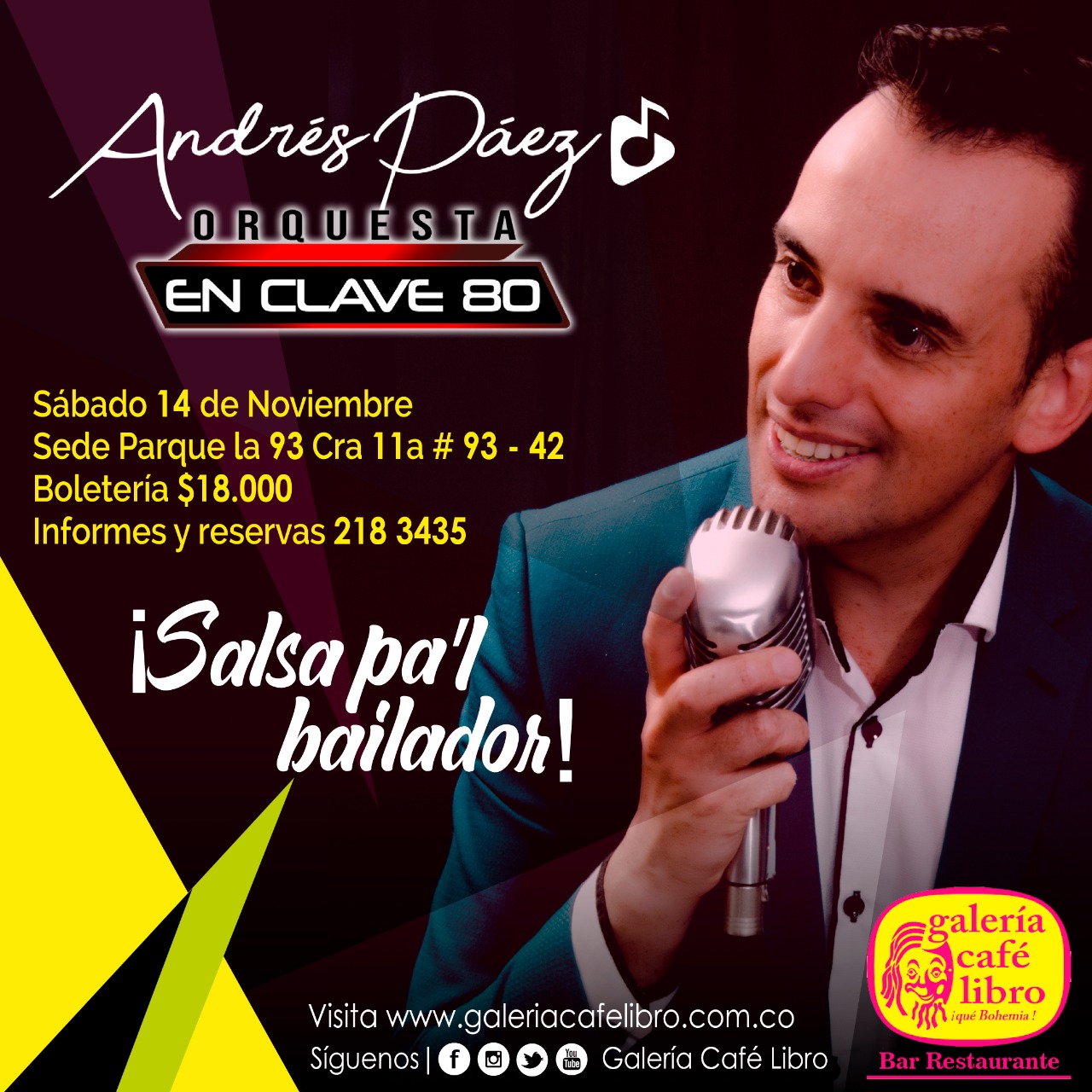 Imagen promoción Andrés Páez con Enclave 80