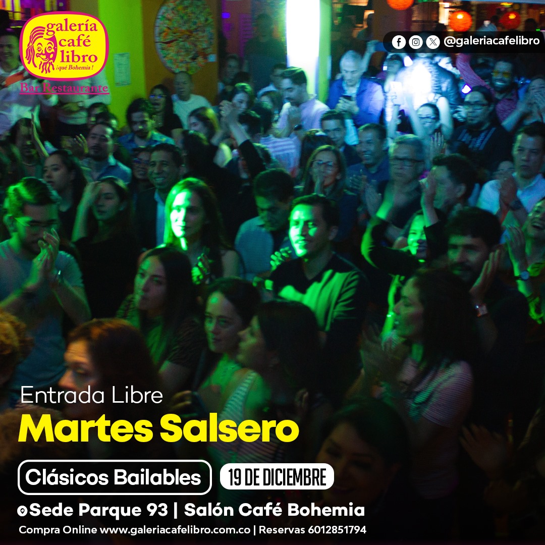 Imagen promoción Martes Salsero sede 93 y Salón Café Bohemia