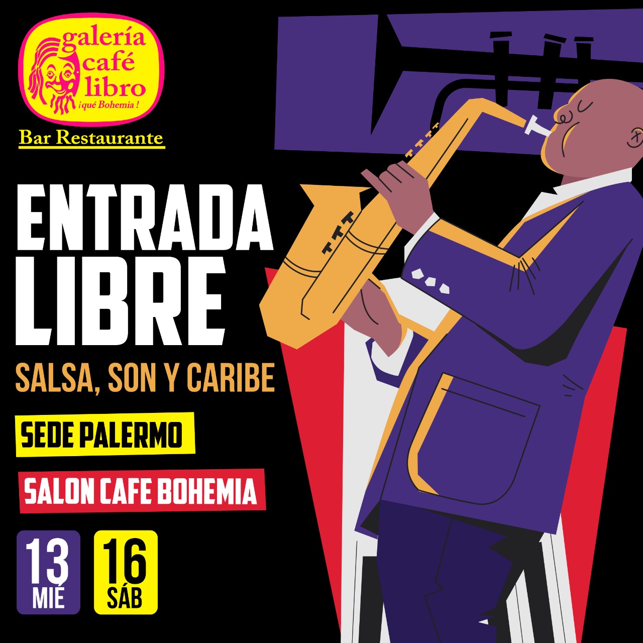 Imagen promoción Programación Semanal Salón Café Bohemia  y Palermo