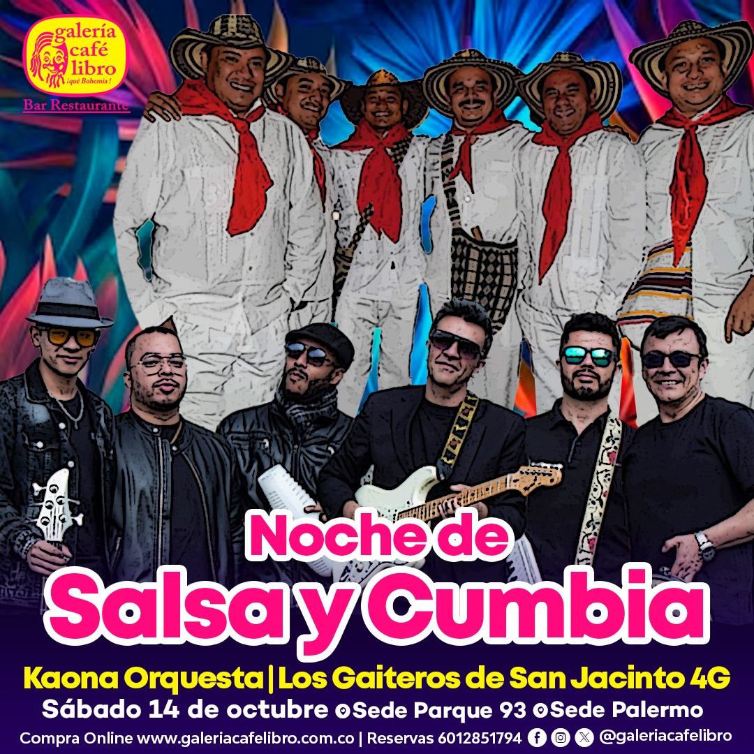 Imagen promoción Noche de Salsa y Cumbia "Kaona Orquesta y Los Gaiteros de San Jacinto 4G"