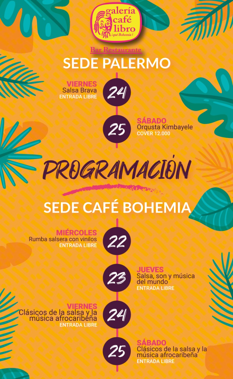 Imagen promoción PROGRAMACIÓN SEMANAL SEDE CAFE BOHEMIA