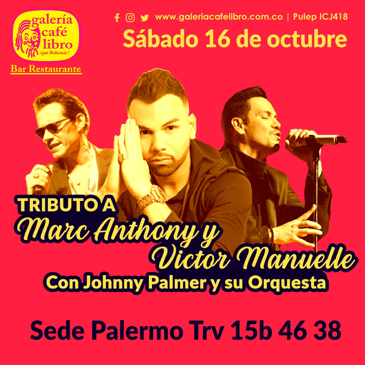 Imagen promoción Tributo a Marc Anthony y Victor Manuelle con Johnny Palmer y su orquesta