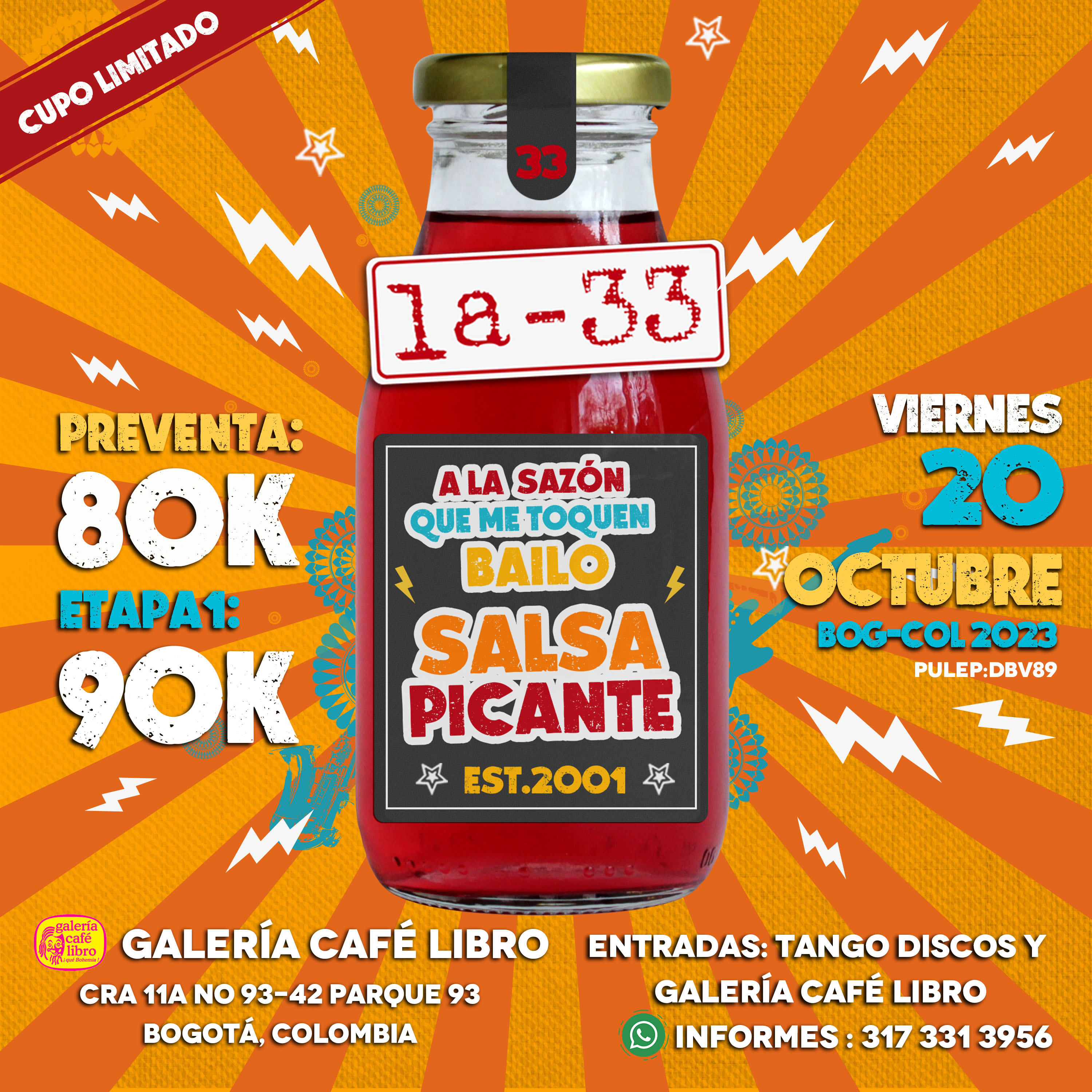 Imagen promoción LA-33 Viernes 20 de octubre