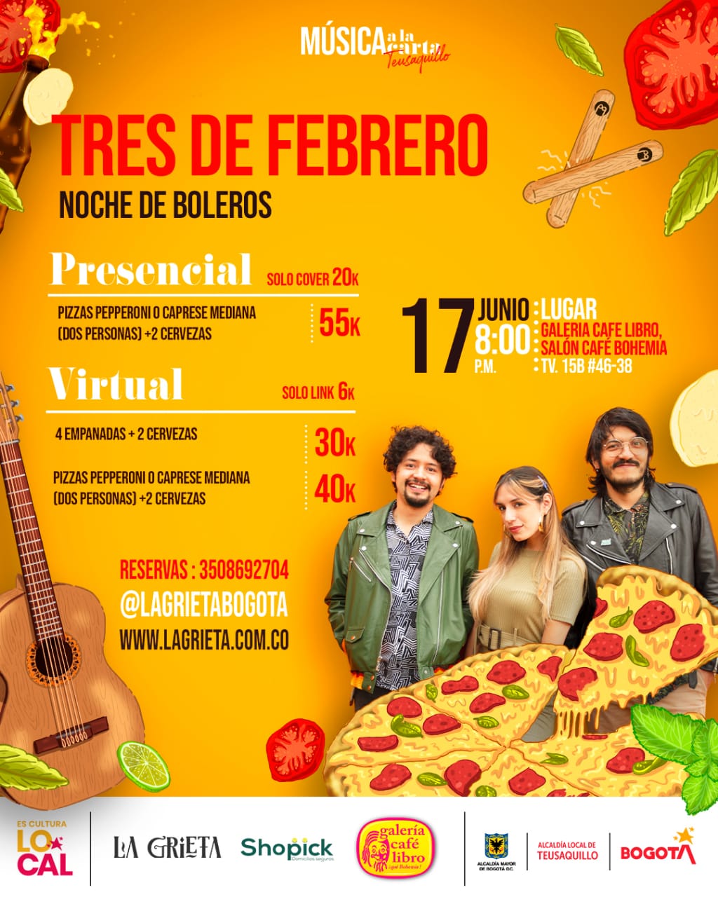 Imagen promoción Tres de febrero: noche de boleros