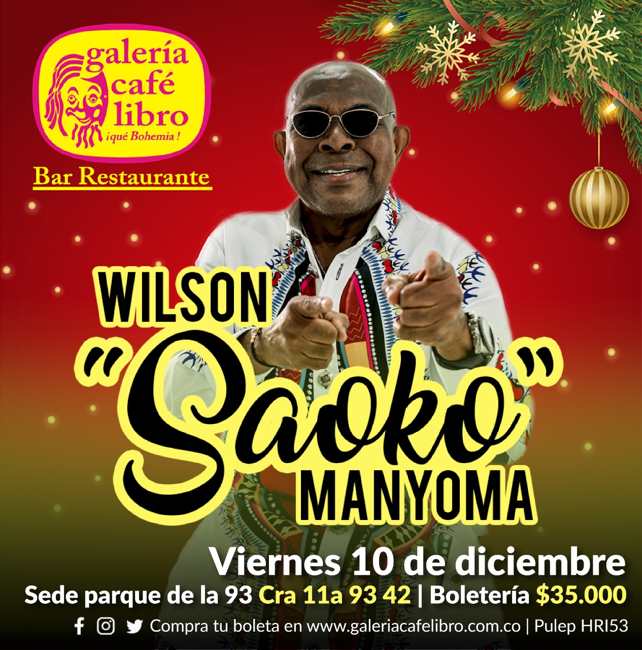 Imagen promoción Wilson Saoko Manyoma 10 de diciembre