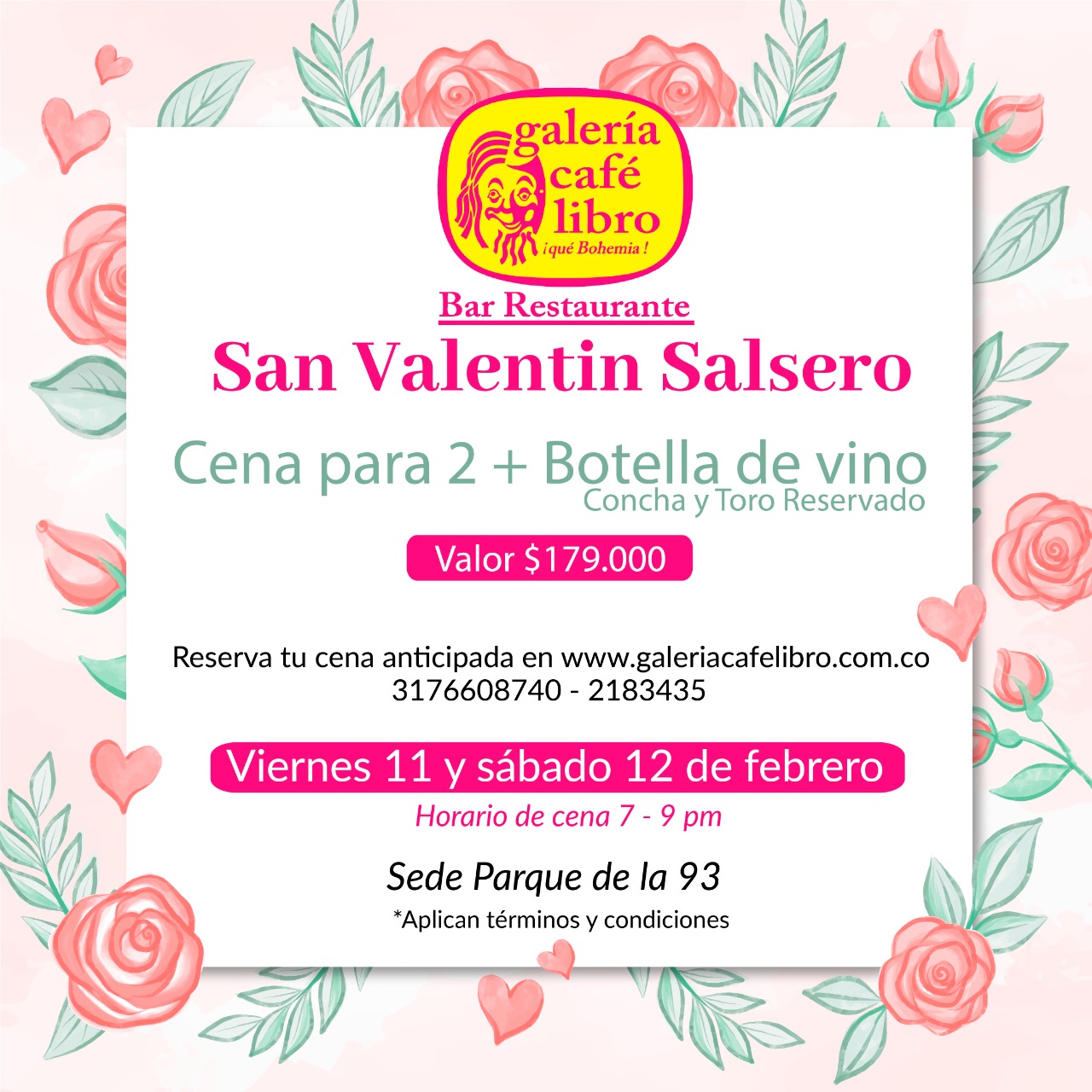 Imagen promoción Cena San Valentin para dos + Bt Vino