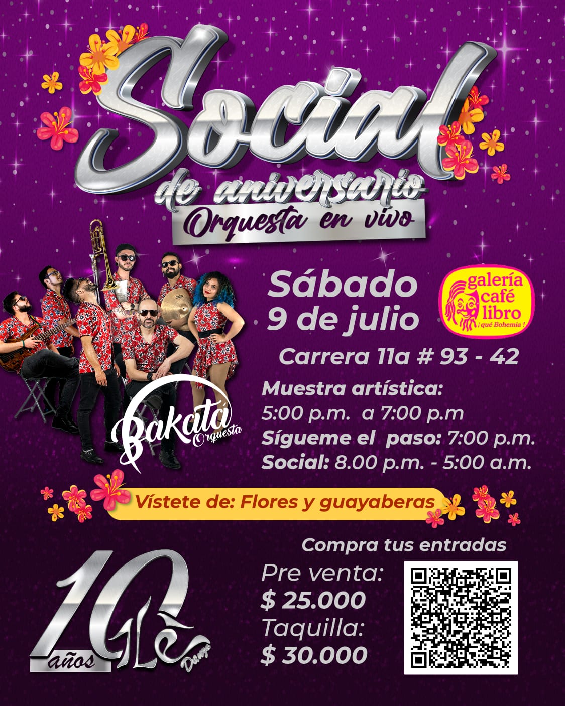 Imagen promoción Aniversario Ilé Danza con Orquesta Bakata