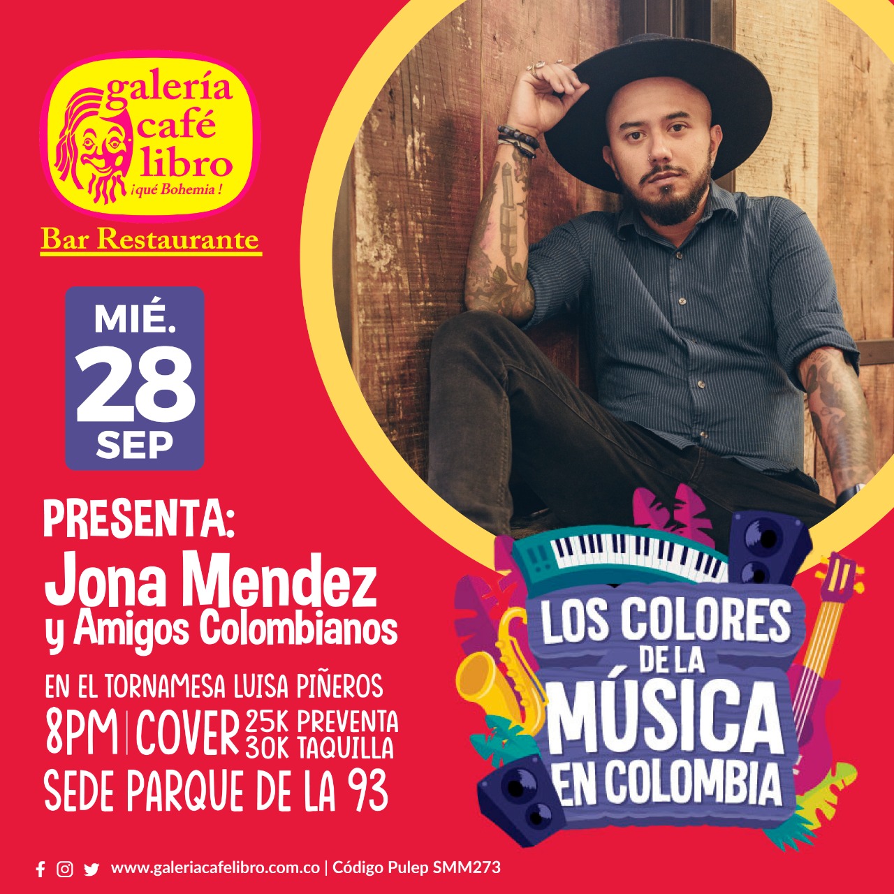 Imagen promoción JONA MÉNDEZ Y AMIGOS COLOMBIANOS