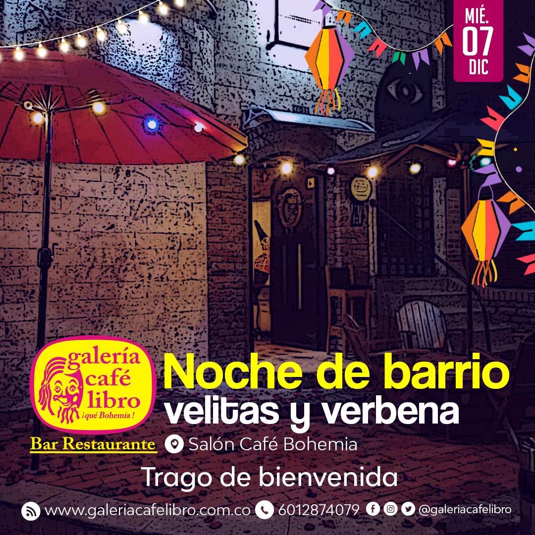 Imagen promoción Noche de barrio, velitas y verbena en Cafe Bohemia