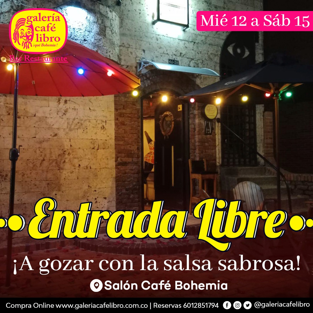 Imagen promoción Salón Café Bohemia "Entrada Libre"