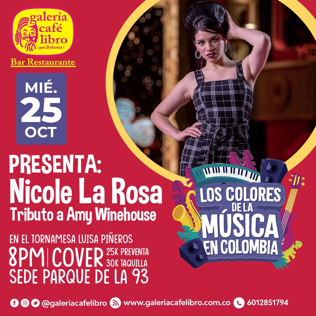 Imagen promoción Nicole La Rosa "Tributo a Amy Winehouse"