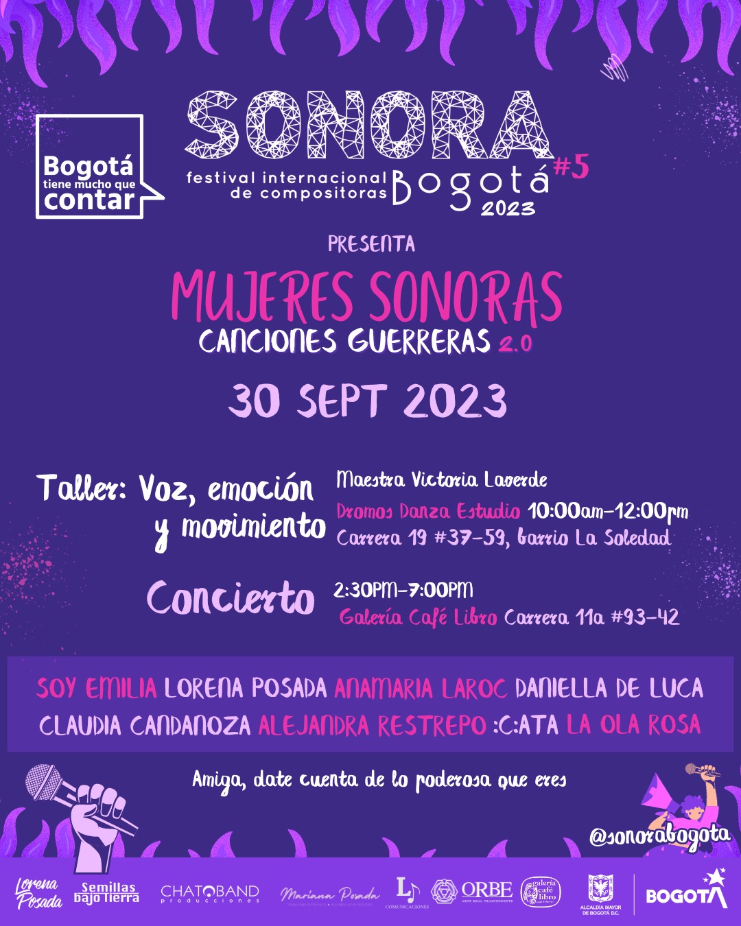 Imagen promoción Mujeres Sonoras Canciones Guerreras 2.0