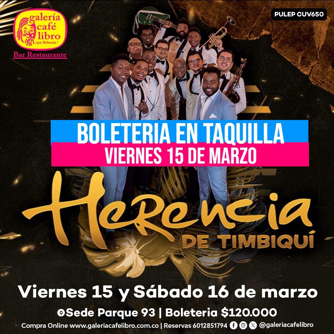 Imagen promoción HERENCIA DE TIMBIQUI VIERNES 15 Y SABADO 16 DE MARZO