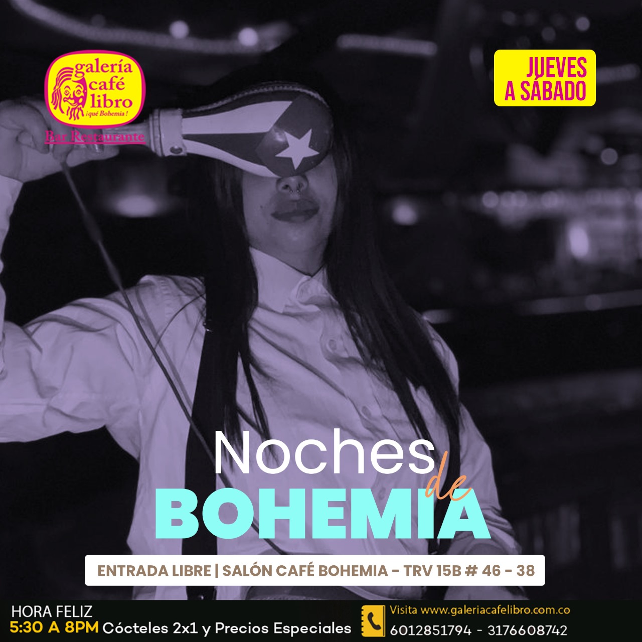 Imagen promoción Salón Café Bohemia "Entrada Libre"