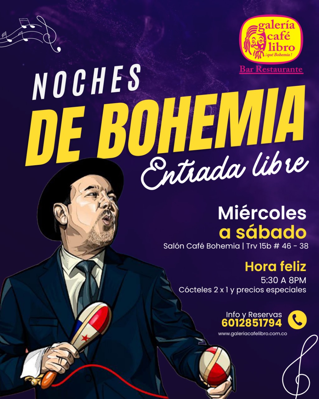 Imagen promoción Salón Café Bohemia "Entrada Libre"