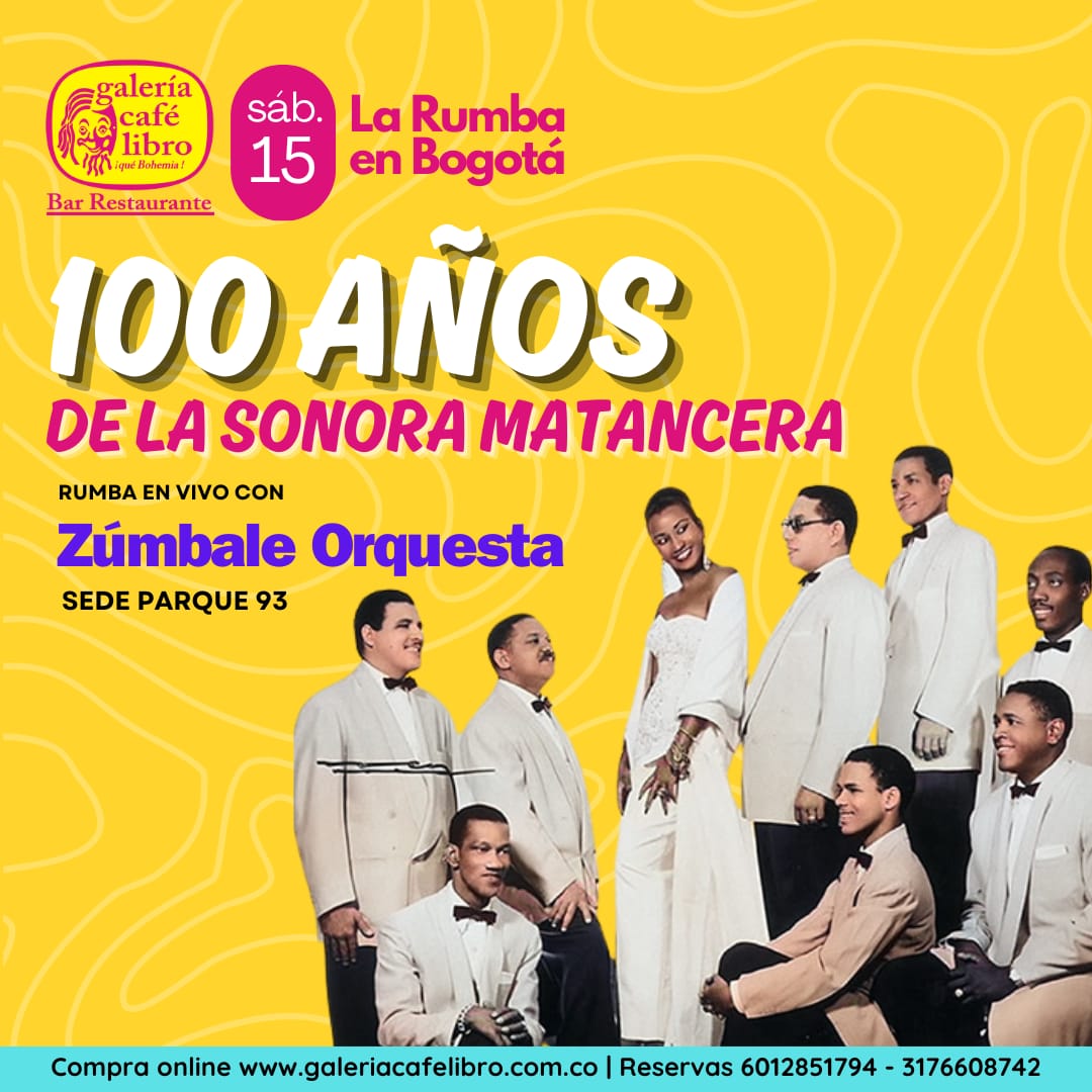 Imagen promoción 100 Años de la Sonora Matancera con Zumbale Orquesta