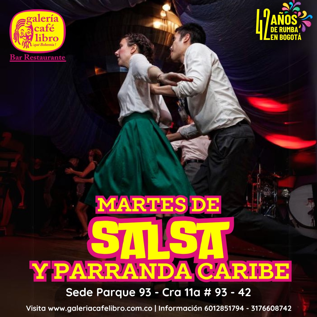 Imagen promoción Martes Salsero "Entrada Libre"