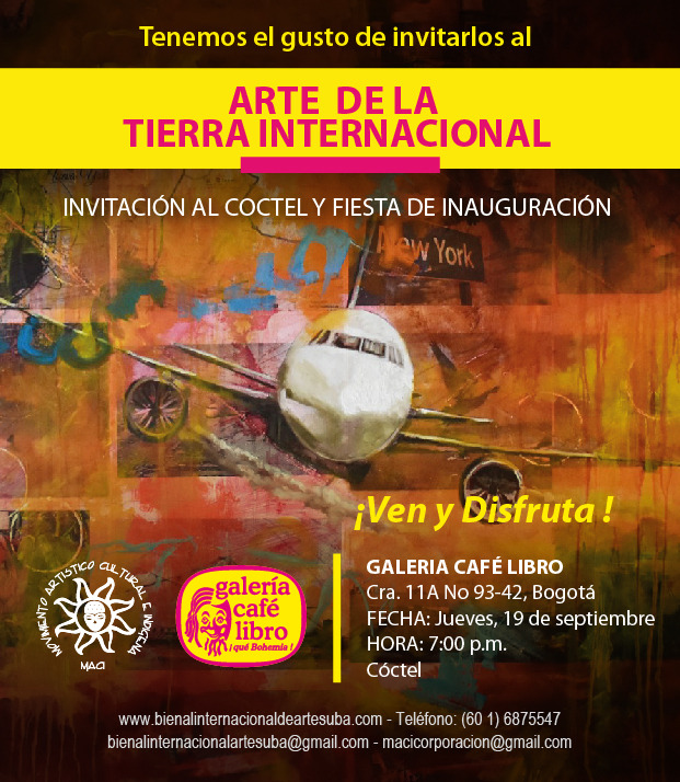 Imagen promoción Invitación inauguración "Exposición Arte de la Tierra Internacional"