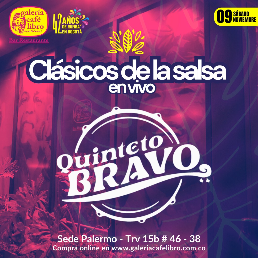 Imagen promoción "Quinteto Bravo" Clásicos de la salsa en vivo