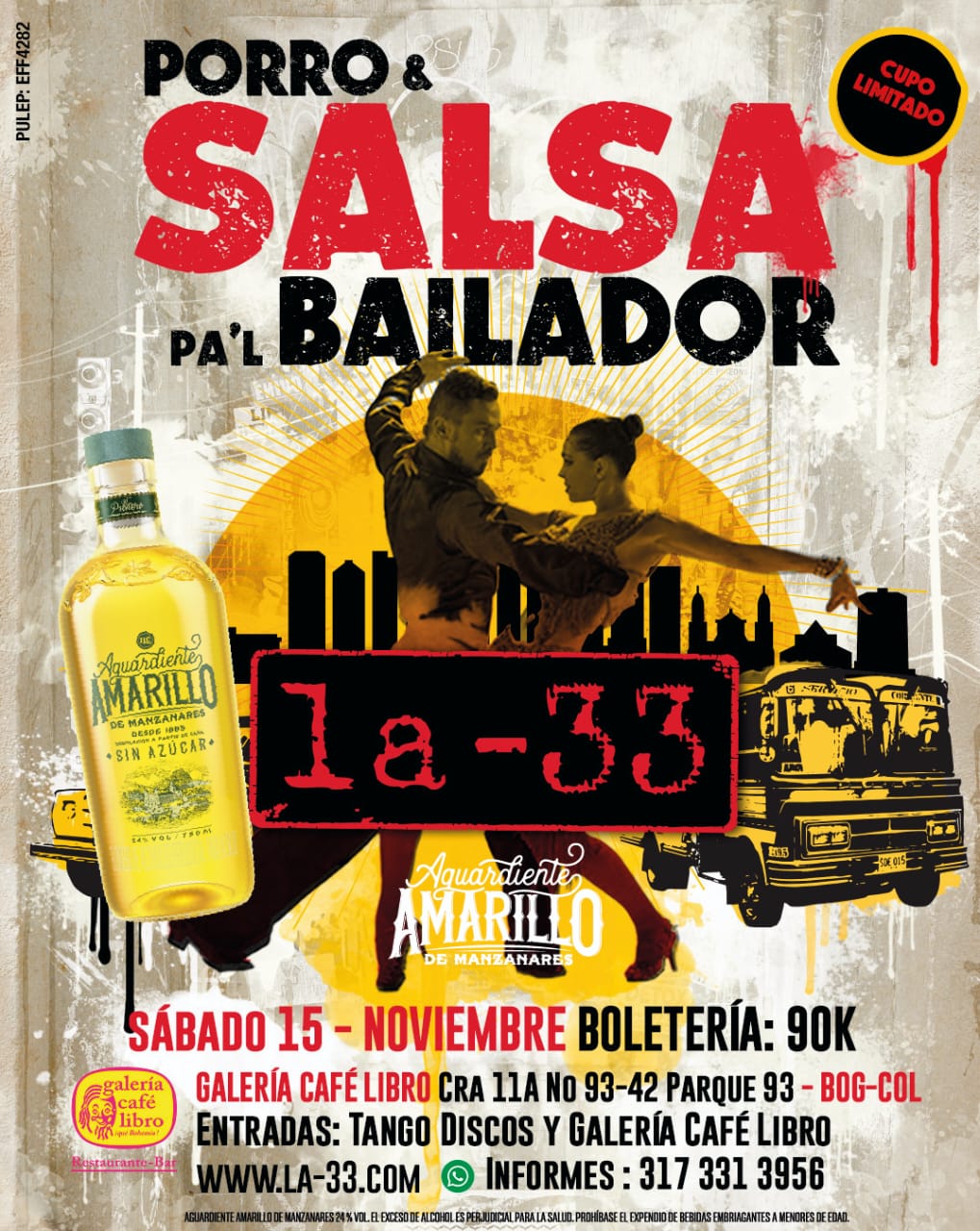 Imagen promoción La-33 Porro & Salsa Pa´l Bailador