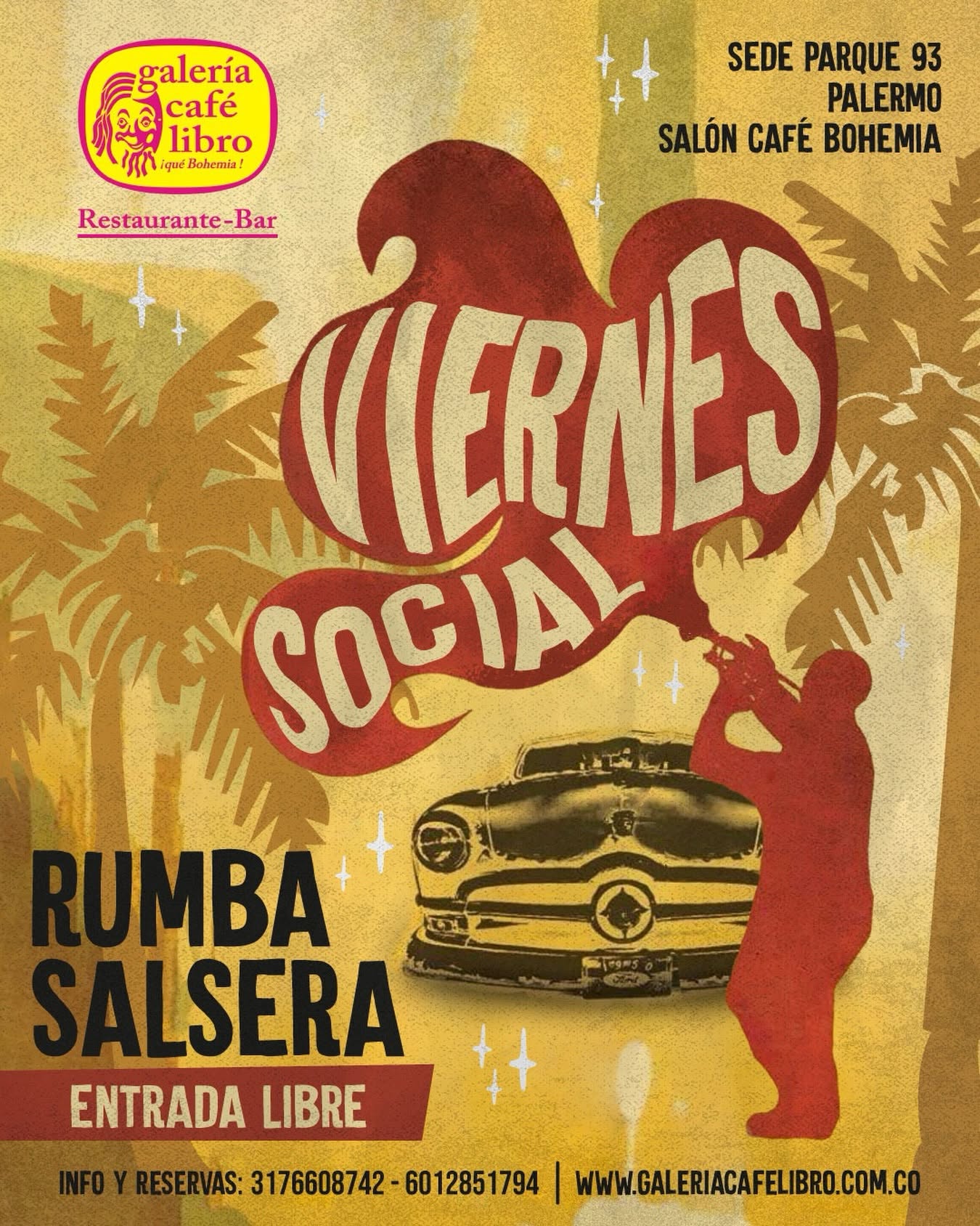 Evento - Galería Café Libro - Programación Viernes Social Rumba Salsera