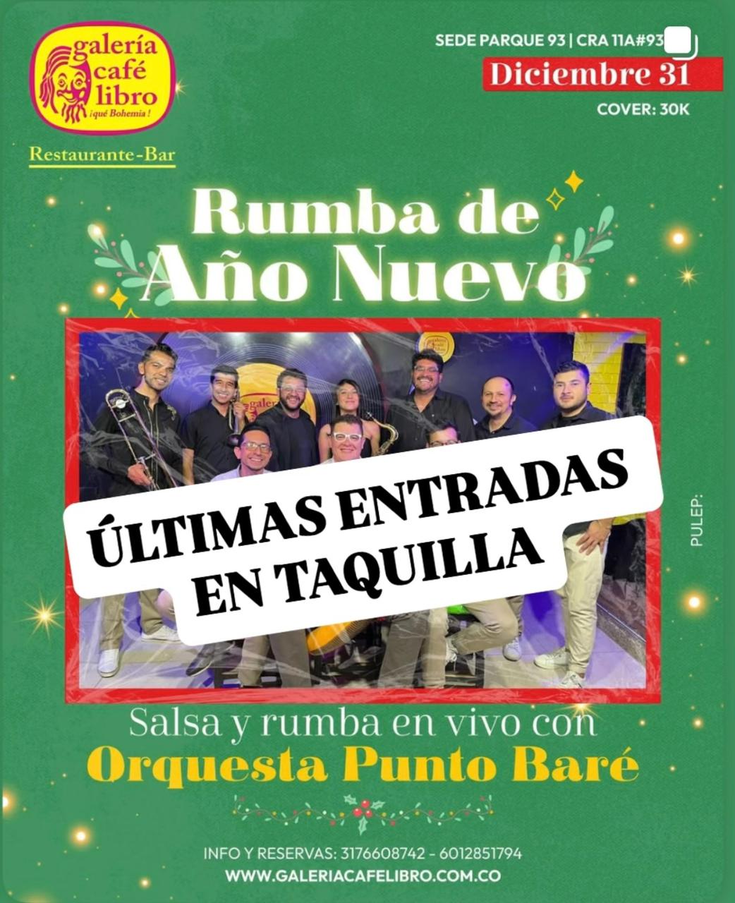 Imagen promoción Rumba de Año Nuevo "Punto Baré Orquesta"