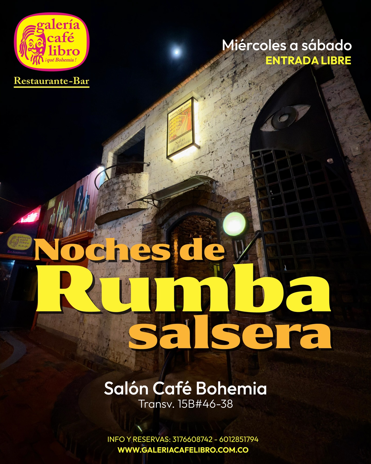 Evento - Galería Café Libro - Programación Noches de Rumba Salsera Salón Café Bohemia