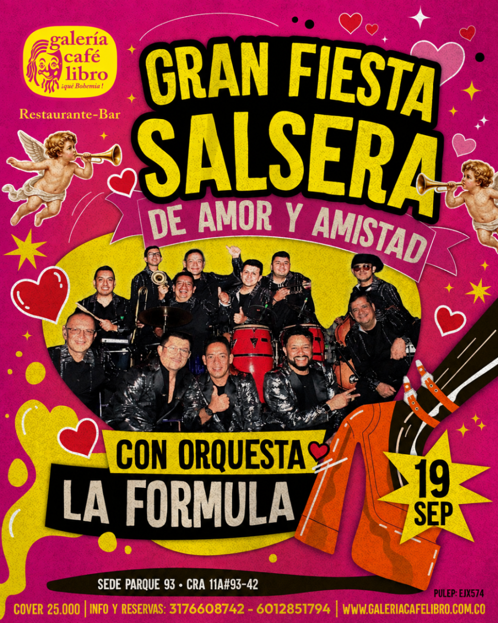 Evento - Galería Café Libro - Programación Gran Fiesta de Amor y Amistad  Con la Orquesta La Formula