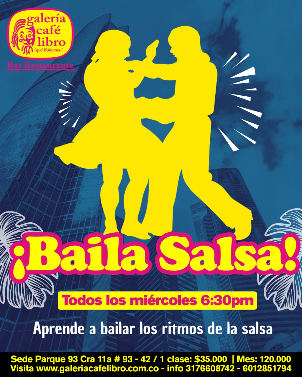 Evento - Galería Café Libro - Programación Clases de Salsa nivel básico-miércoles