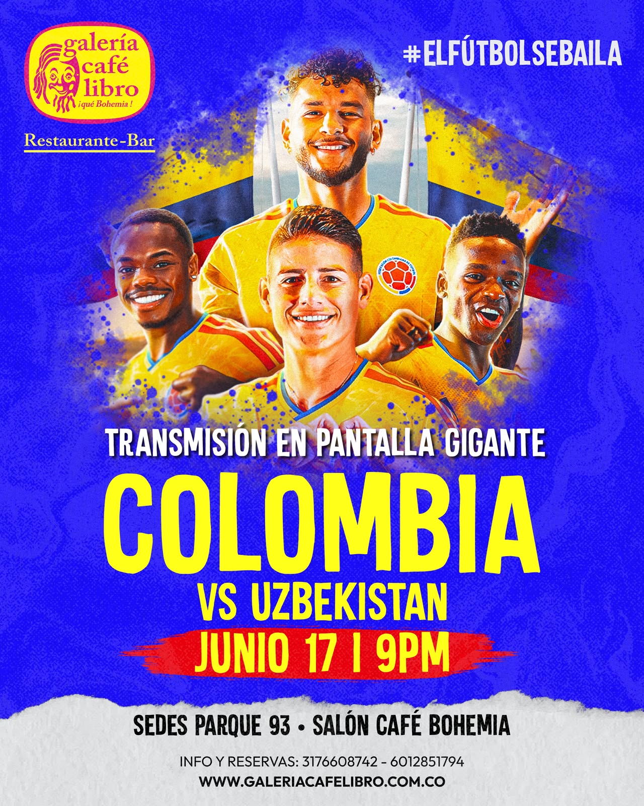 Evento - Galería Café Libro - Programación Colombia VS Uzbekistan