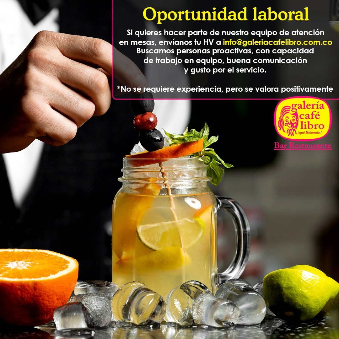 Noticias - Galería Café Libro Oportunidad Laboral