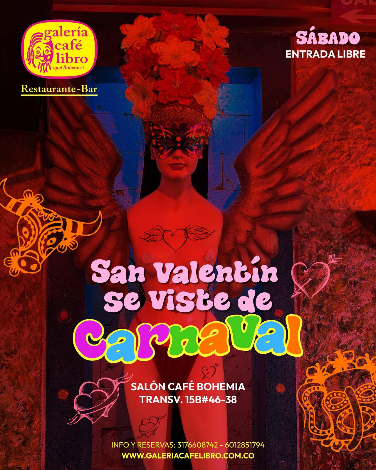 Noticias - Galería Café Libro Sabado de carnaval en Cafe Bohemia