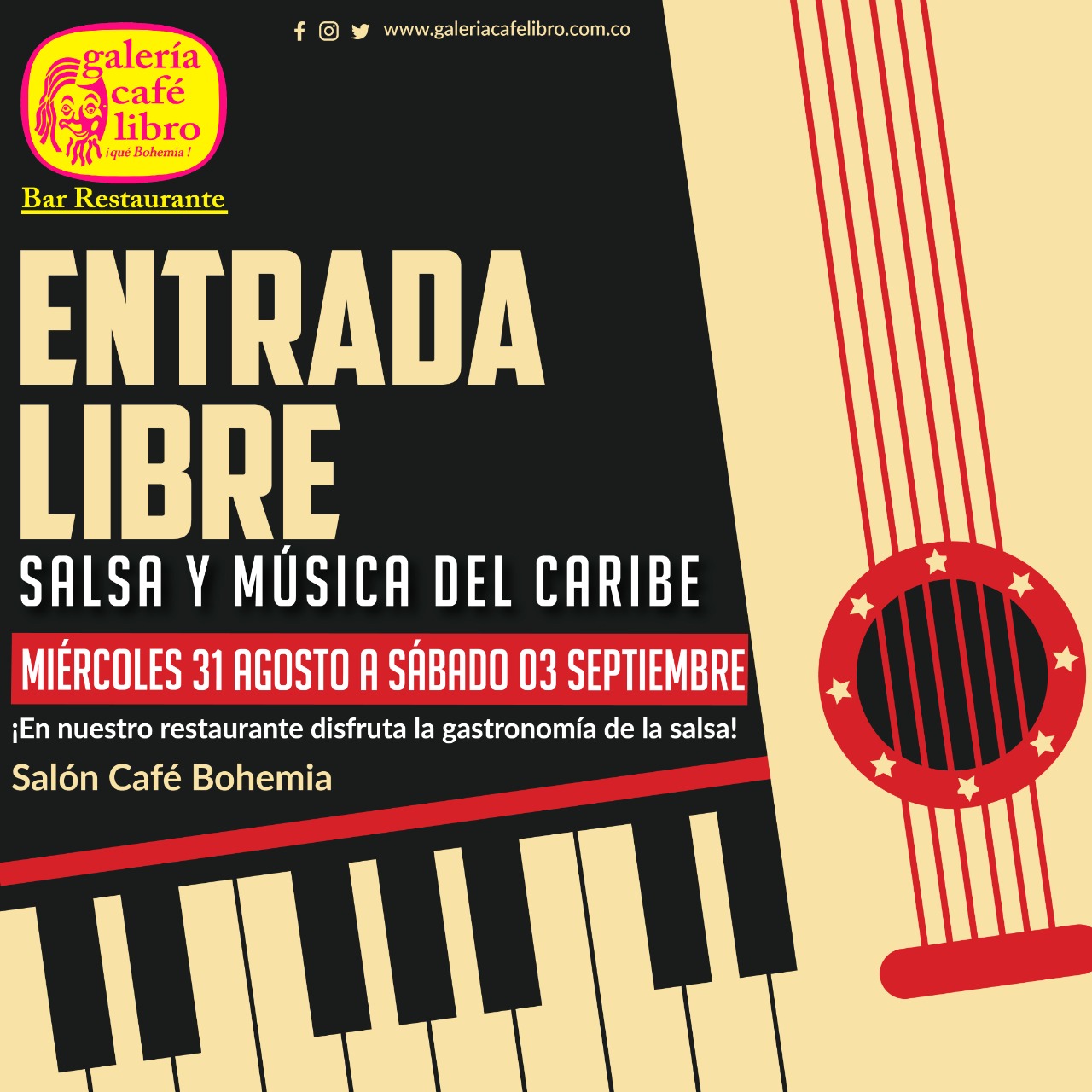 Imagen promoción Programación Semanal Salón Café Bohemia