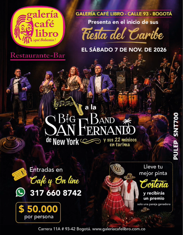 Evento - Galería Café Libro - Programación La Big Band San Fernando de New York