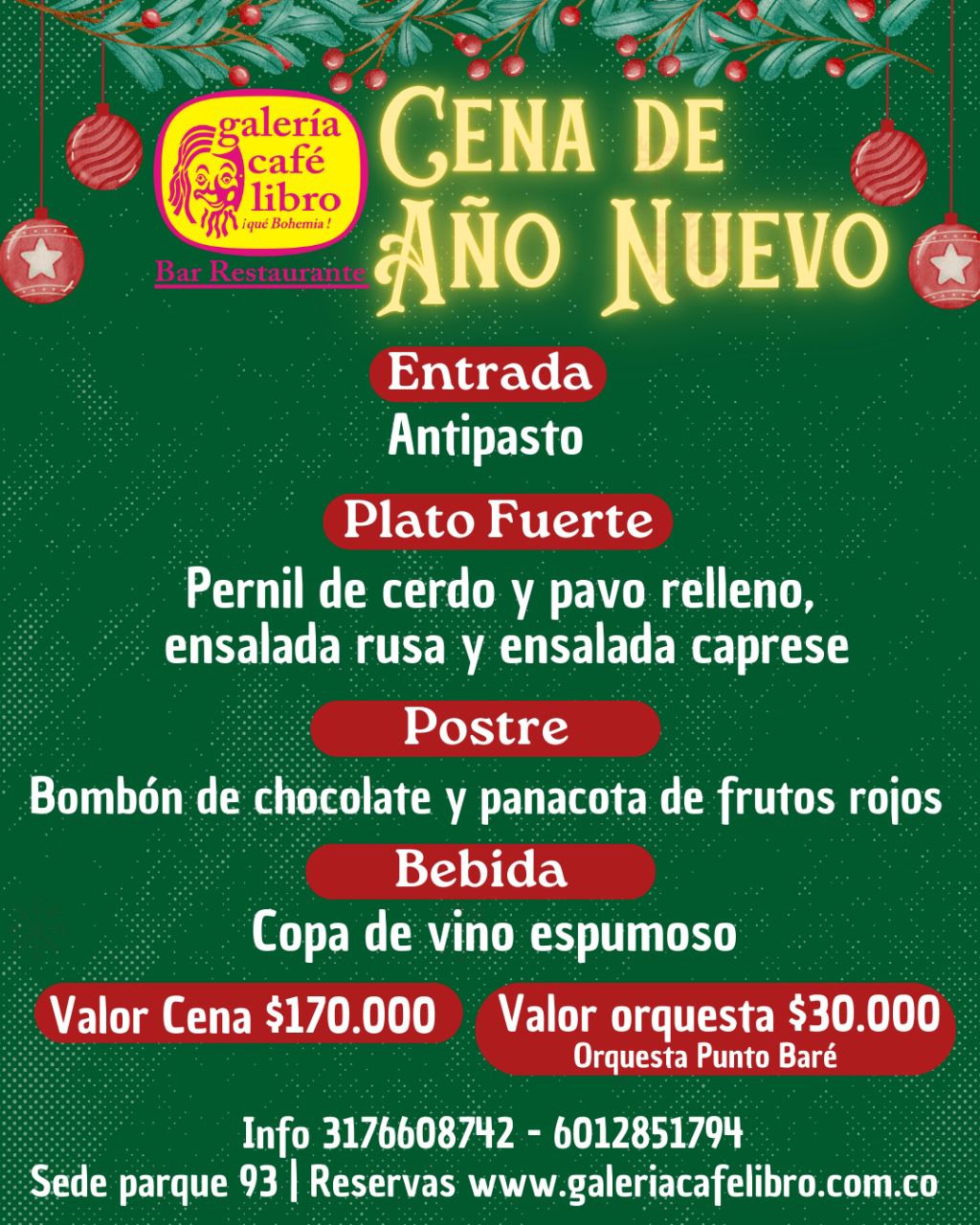 Imagen promoción Cena de Año Nuevo