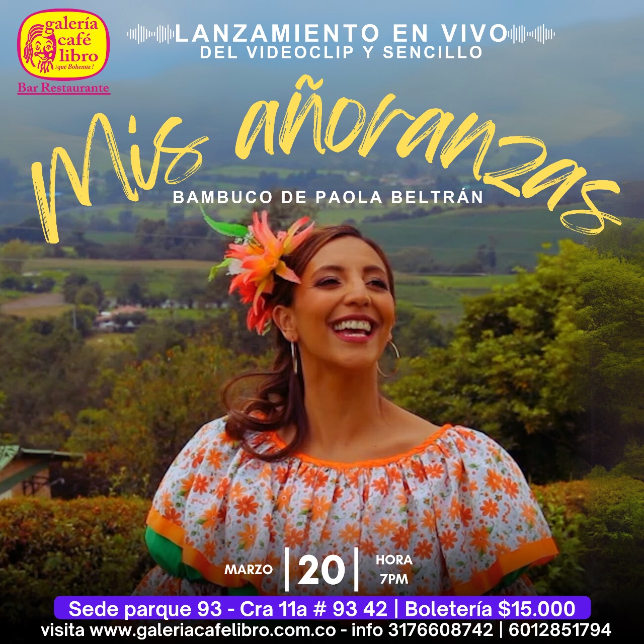 Imagen promoción Paola Beltrán Lanzamiento en vivo "Mis añoranzas"