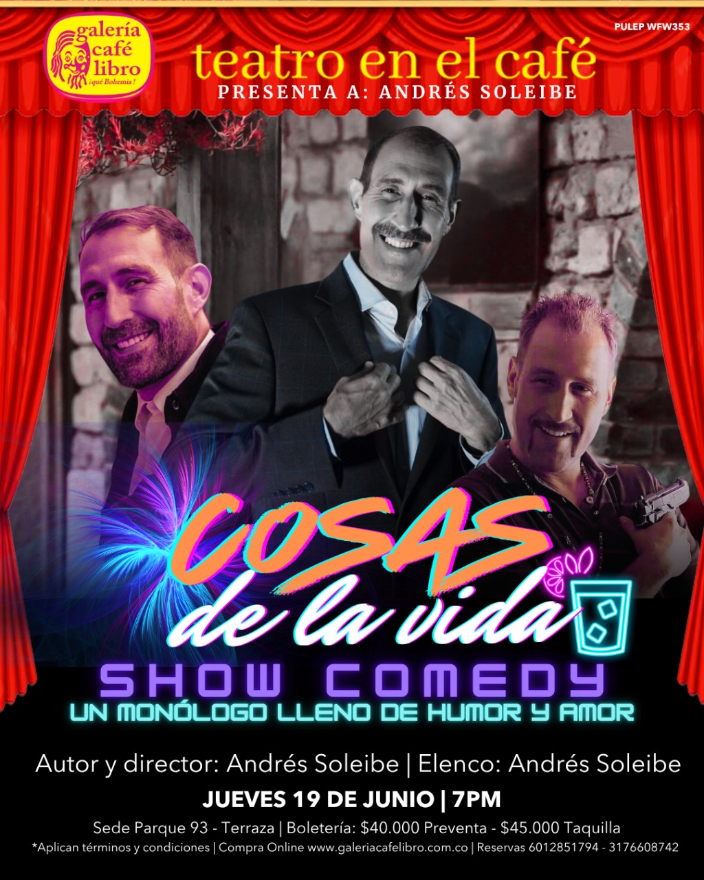 Teatro - Galería Café Libro Cosas de la Vida - Show Comedy