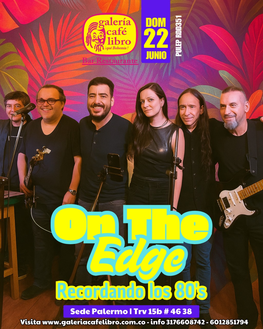 Imagen promoción On The Edge "Recordando los 80's"