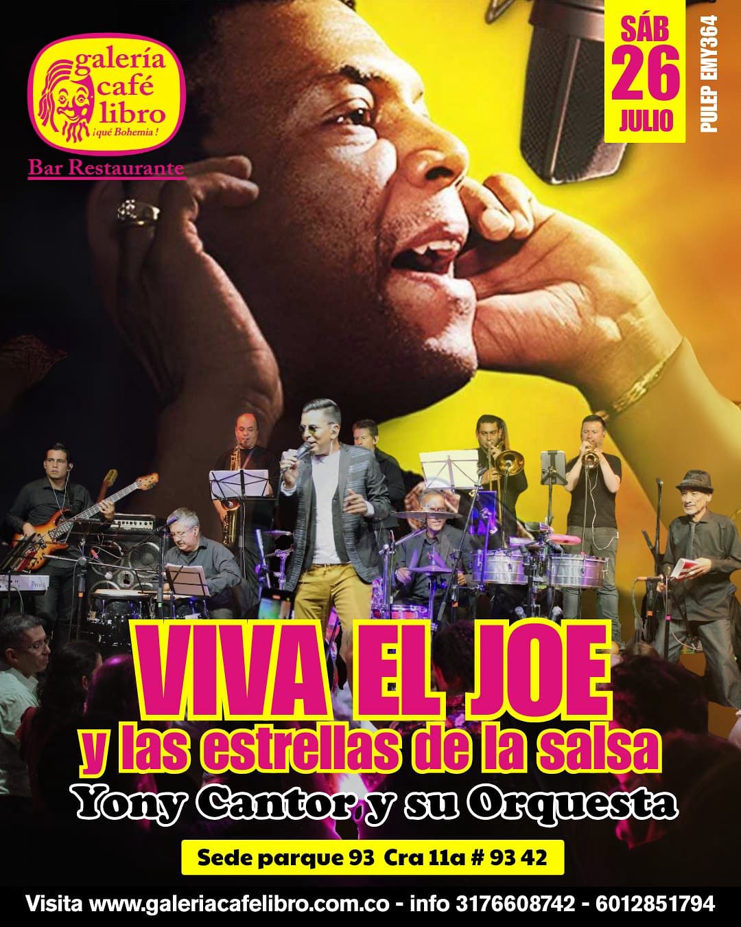 Imagen promoción El Joe lo sublime con Yony Cantor y su orquesta