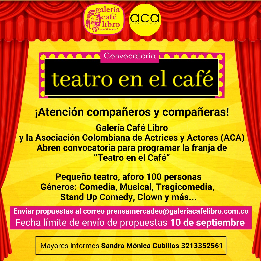 Noticias - Galería Café Libro Convocatoria "Teatro en el café"