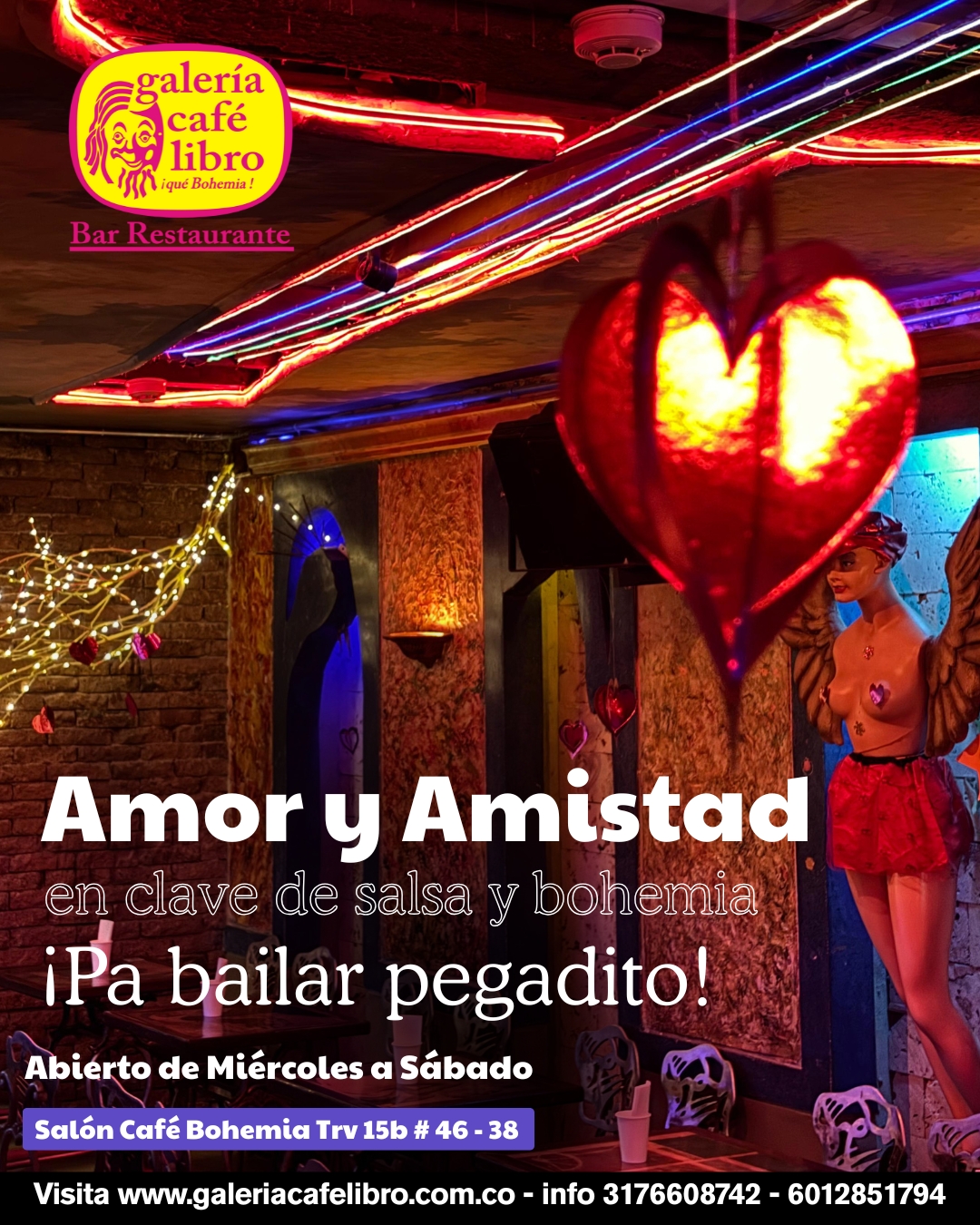 Imagen promoción Amor y Amistad en el Salón Café Bohemia