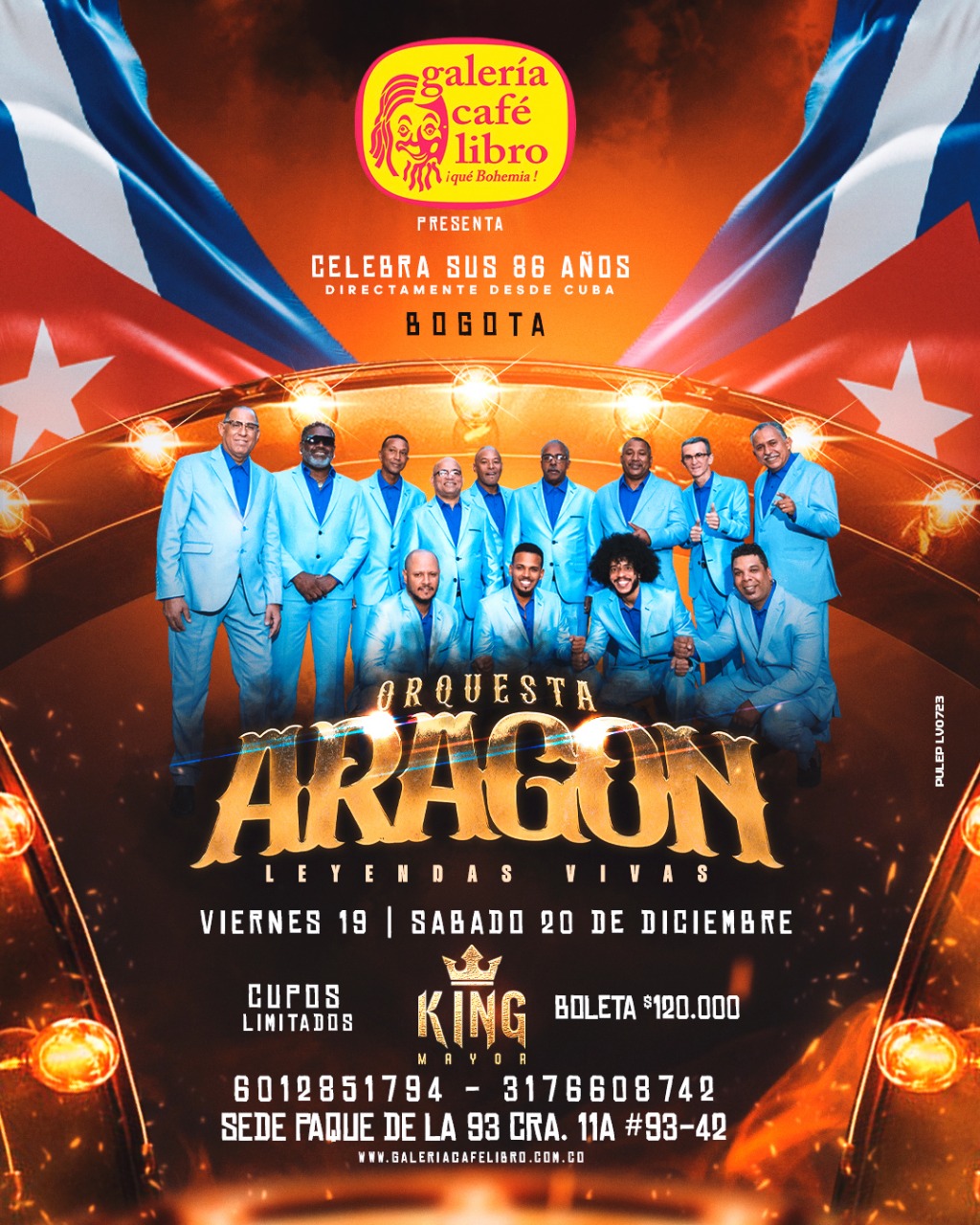 Evento - Galería Café Libro - Programación Orquesta Aragon Sabado 20 de Diciembre