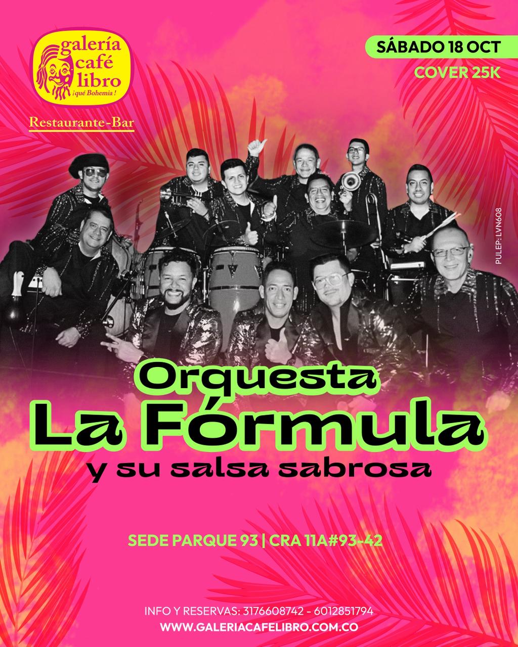 Evento - Galería Café Libro - Programación Orquesta La Fórmula