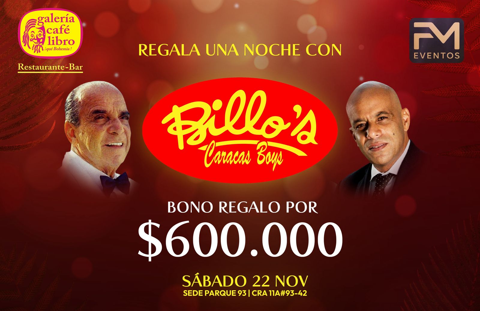 Imagen promoción Regala una noche con Billo's Caracas Boys $600.000
