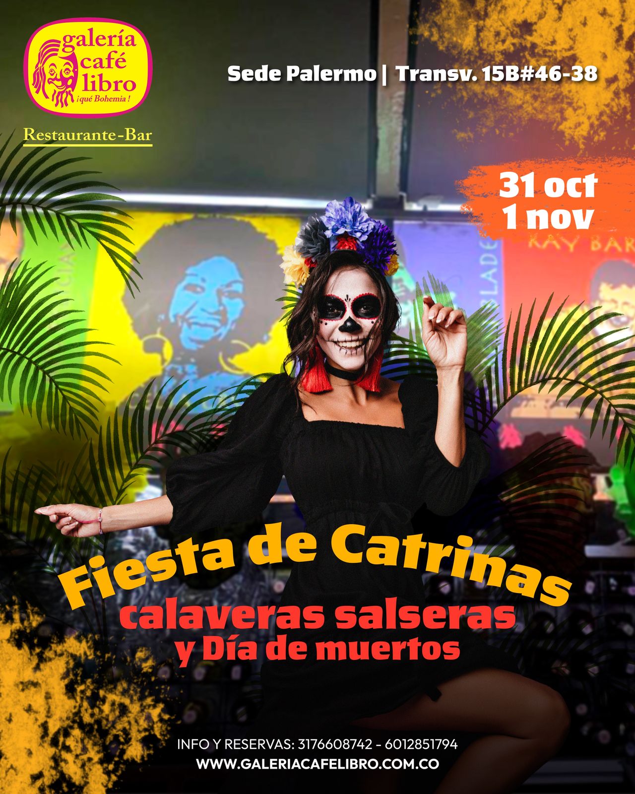 Imagen promoción Fiesta de Catrinas, calaveras salseras y día de muertos