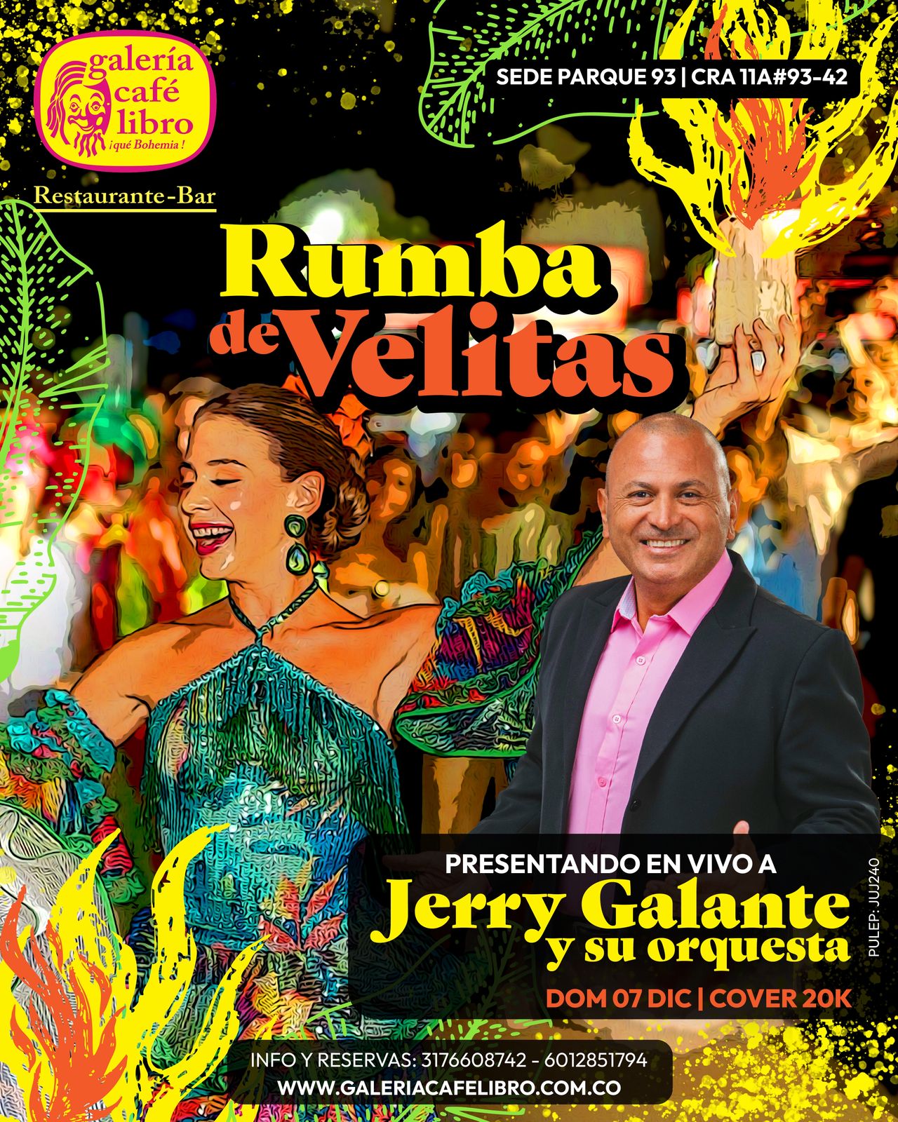Imagen promoción Rumba de velitas con Jerry Galante y su orquesta