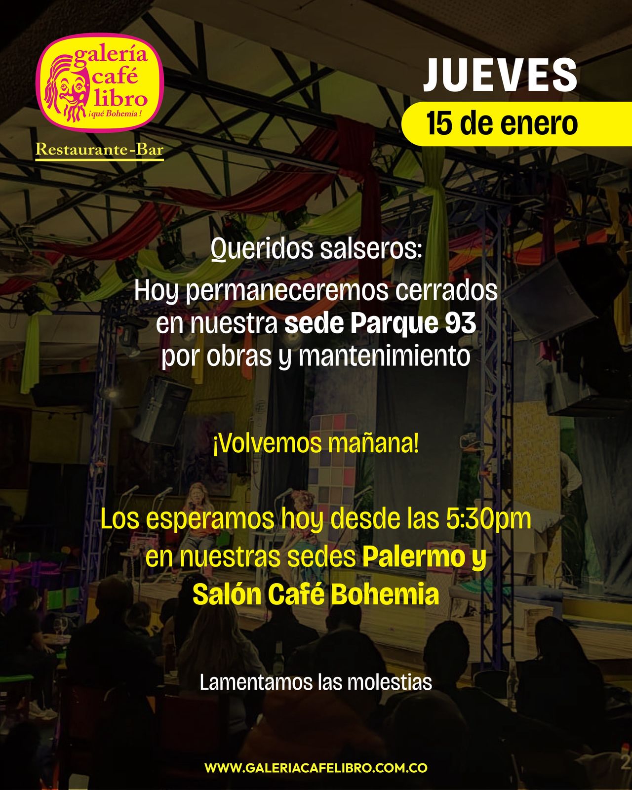 Imagen promoción Sede 93 Cerrado por mantenimiento