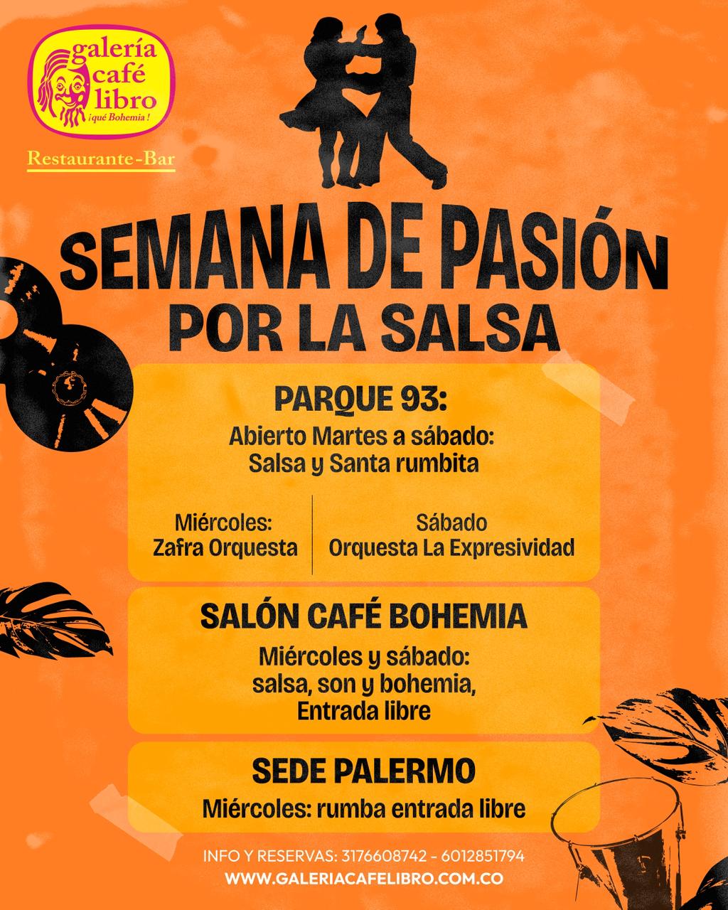 Evento - Galería Café Libro - Programación Semana de Pasión por la salsa