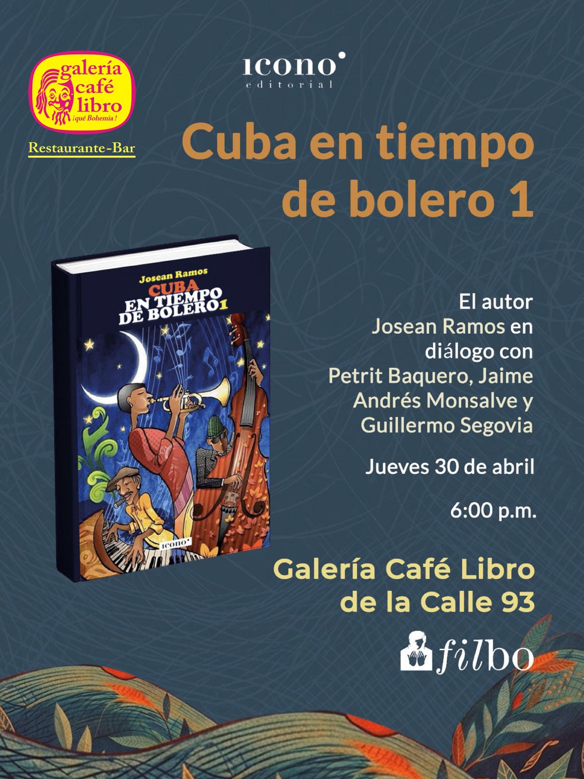 Imagen promoción Lanzamiento libro "Cuba en tiempo de bolero 1"